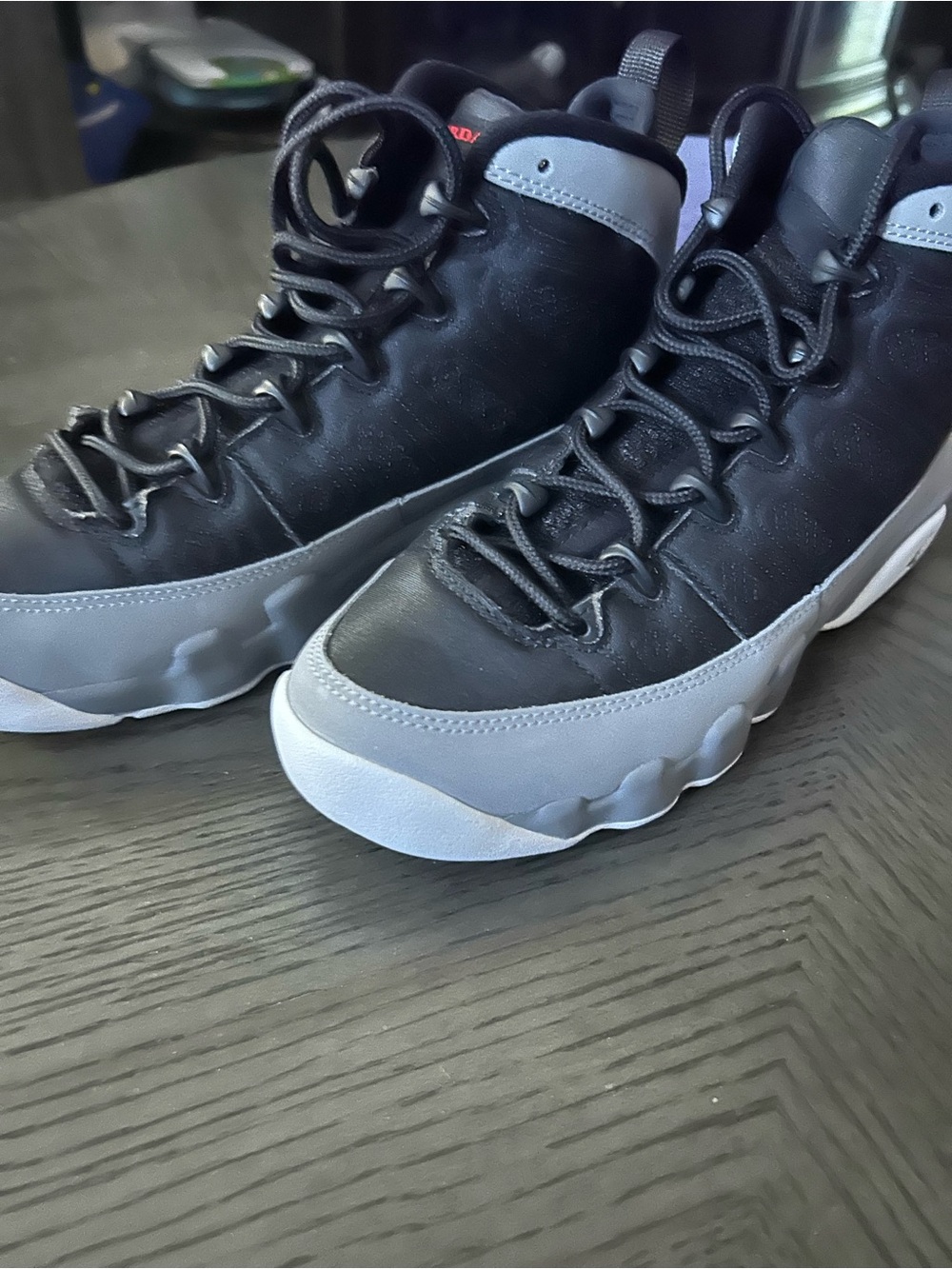Jordan Men's Black and Gray High-Top Sneakers